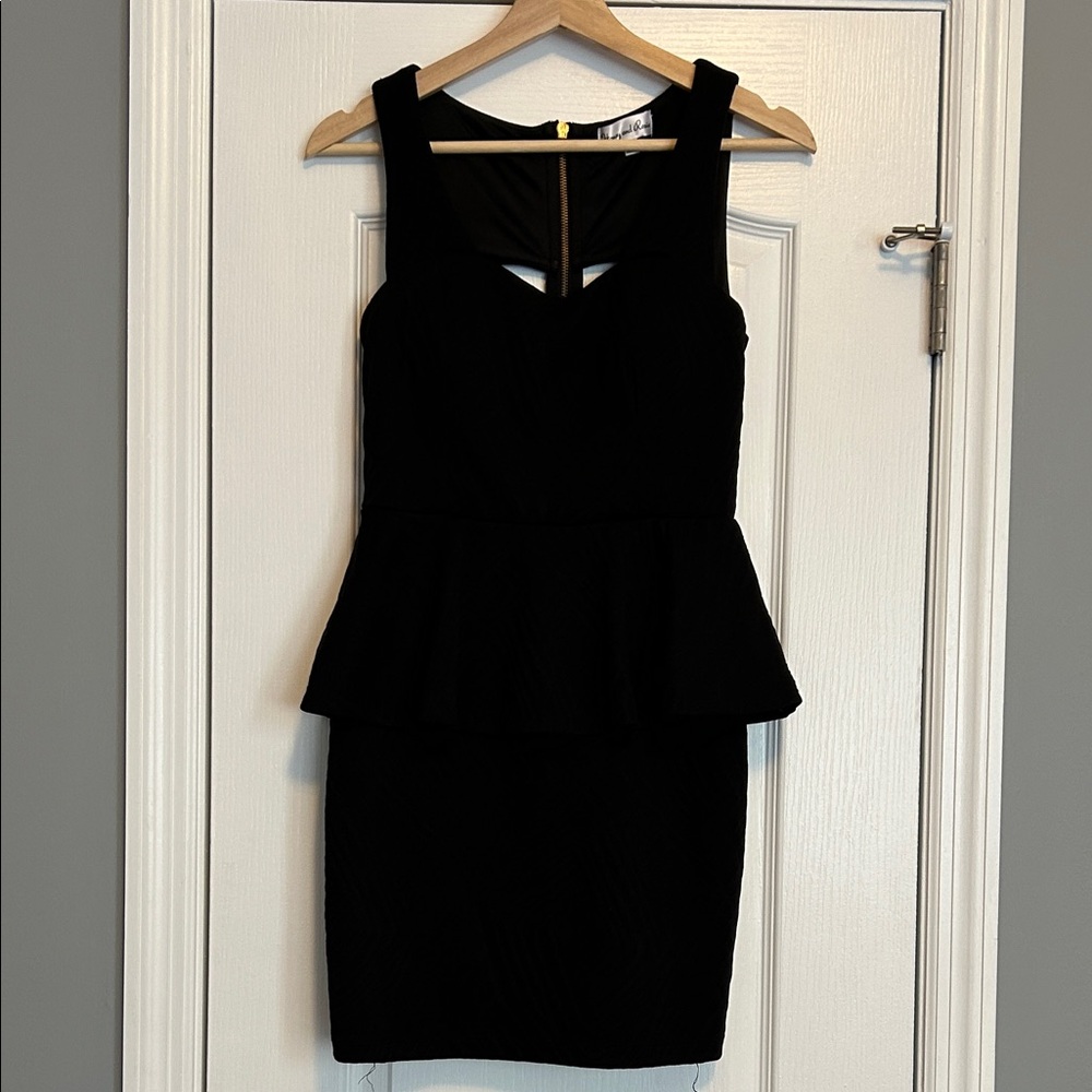 Honey and Rosie Elegant Black Peplum Dress